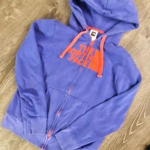 Purple and Orange North Face Zip-Up